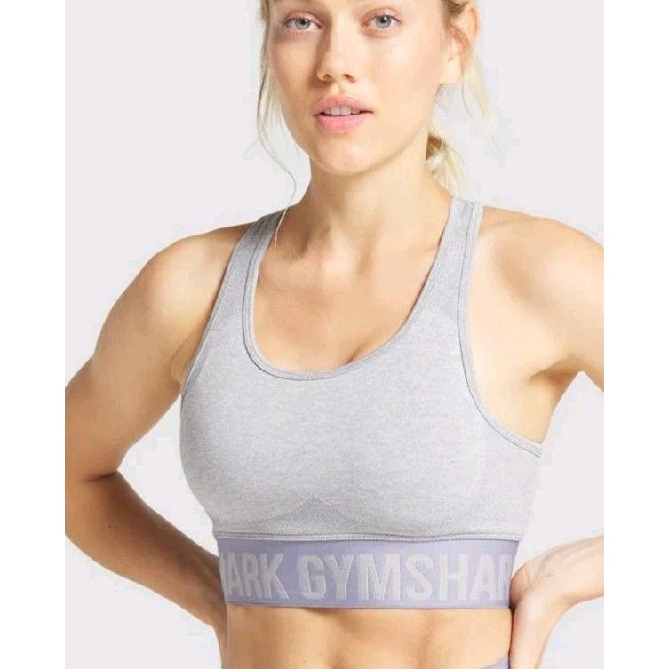 Gym Shark Flex Sports Bra Size S Light Grey MariBlue